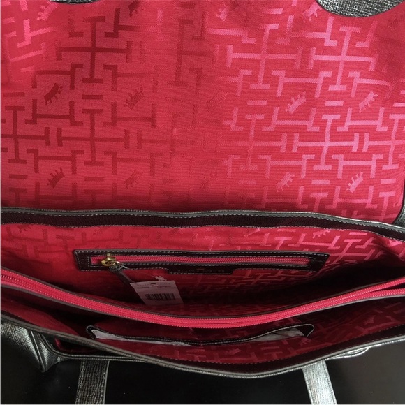 New Elaine Turner Aubrey Stamped Platinum Leather Large Shoulder Bag - Picture 10 of 12